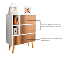 Ver imagem 4 de Sapateira Classic com Uma Gaveta Duas Portas e Pés Palitos - Jm3 Móveis: Branco/ripado