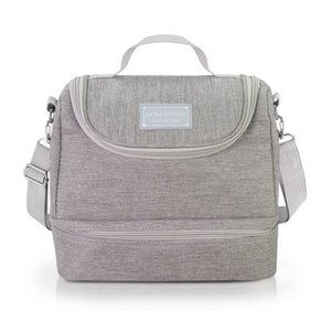 Bolsa Térmica Joy C/ 2 Compartimentos Fitness Jacki Design Cinza claro