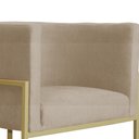 Ver imagem 5 de Poltrona Luana Suede Cappuccino Base Metálica Dourada - Belliv Decor