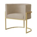 Ver imagem 2 de Poltrona Luana Suede Cappuccino Base Metálica Dourada - Belliv Decor