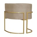 Ver imagem 4 de Poltrona Luana Suede Cappuccino Base Metálica Dourada - Belliv Decor