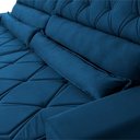 Ver imagem 2 de Sofá Retrátil Reclinável 2,30m Albany Suede Velut Azul Marinho Molas Ensacadas - King House