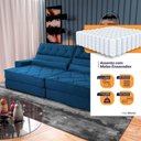 Ver imagem 5 de Sofá Retrátil Reclinável 2,30m Albany Suede Velut Azul Marinho Molas Ensacadas - King House