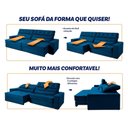 Ver imagem 4 de Sofá Retrátil Reclinável 2,30m Albany Suede Velut Azul Marinho Molas Ensacadas - King House