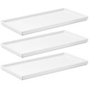 Ver imagem 1 de Jogo 3 Pratos 27x13cm Brancos Uno Coza Plástico Servir Bandejas Decorativas