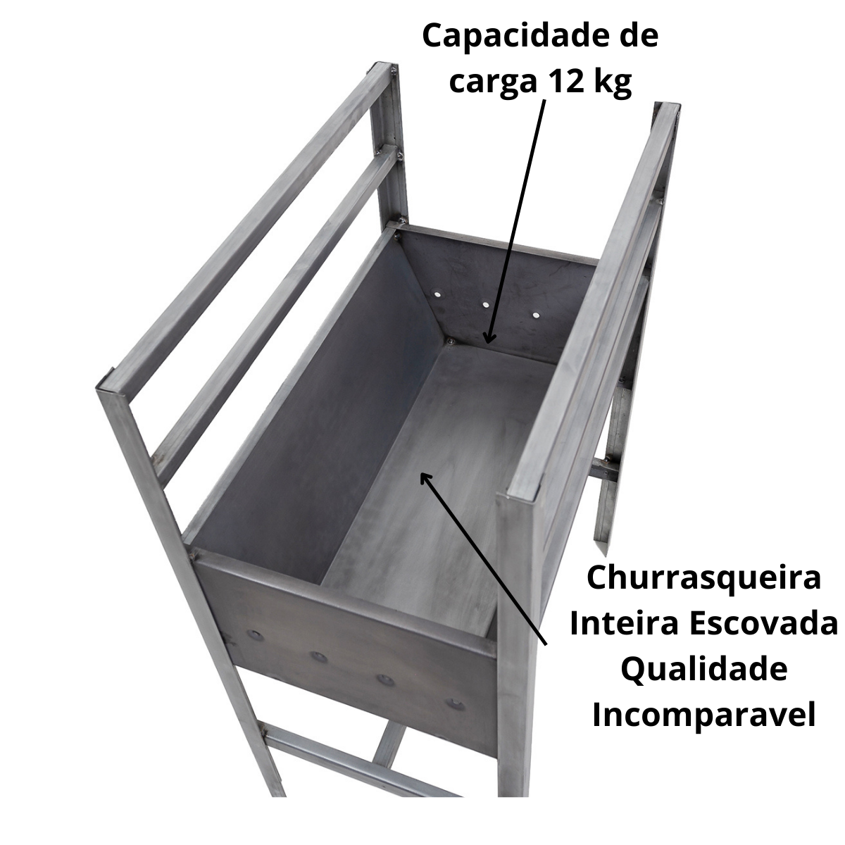 Churrasqueira Aço Reforçada Grande com Grelha Inox Modelo 60x33x75 - 3