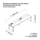 Ver imagem 3 de Escrivaninha Mesa Escritório Corporativa para 2 Pessoas PSCPP140 280cm Industrial Walnut e Grafito Marrom