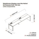 Ver imagem 3 de Escrivaninha Mesa Escritório Corporativa para 2 Pessoas PSCPP140 280cm Industrial Walnut e Cinza Marrom