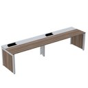 Ver imagem 1 de Escrivaninha Mesa Escritório Corporativa para 2 Pessoas PSCPP140 280cm Industrial Walnut e Cinza Marrom