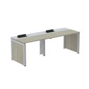 Ver imagem 1 de Escrivaninha Mesa Escritório Corporativa para 2 Pessoas PSCPP140 280cm Industrial Nogueira Casablanca e Cinza Bege