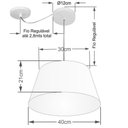 Ver imagem 2 de Lustre Pendente Cone com Desvio Md-4279 Cúpula 21/30x40cm Rustico Bege - Bivolt