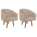 Ver imagem 2 de Kit 2 Poltronas Decorativa Jade Design Moderno Sala de Estar Quarto Escritório Confortável Luxo Pés