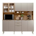 Ver imagem 2 de Cozinha Compacta Amora 8 Pts 2 Vidros Incolor 2 Gavetas - Amêndola Touch/ Nude Prime Tx Demobile
