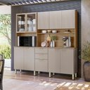 Ver imagem 1 de Cozinha Compacta Amora 8 Pts 2 Vidros Incolor 2 Gavetas - Amêndola Touch/ Nude Prime Tx Demobile