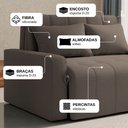 Ver mais imagens de Sofá Cama 3 Lugares 1,38m Veludo Capuccino Amora Matrix