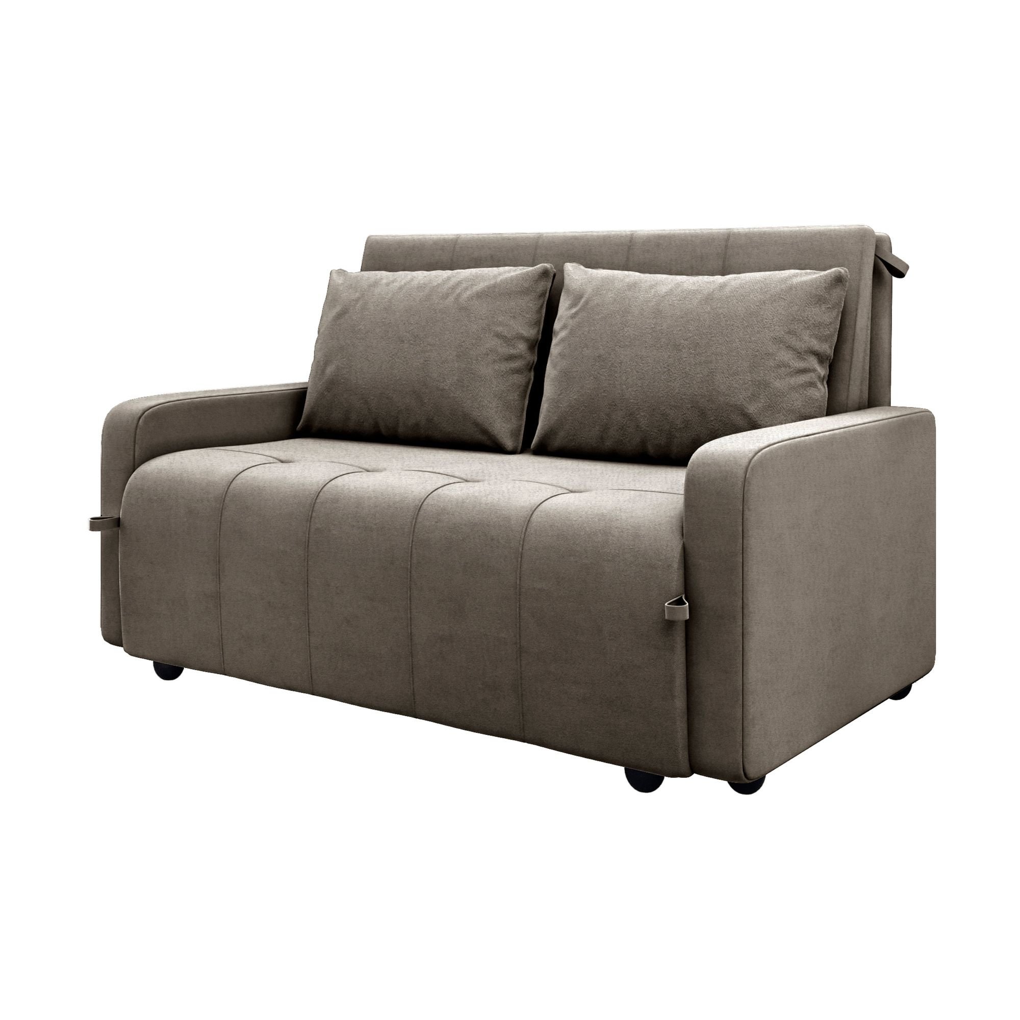 Sofá Cama 3 Lugares 1,38m Veludo Capuccino Amora Matrix - 8