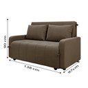 Ver imagem 6 de Sofá Cama 3 Lugares 1,38m Veludo Capuccino Amora Matrix