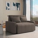 Ver imagem 1 de Sofá Cama 3 Lugares 1,38m Veludo Capuccino Amora Matrix