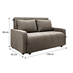 Sofá Cama 3 Lugares 1,38m Veludo Capuccino Amora Matrix - 10