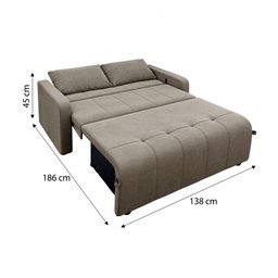 Sofá Cama 3 Lugares 1,38m Veludo Capuccino Amora Matrix - 2