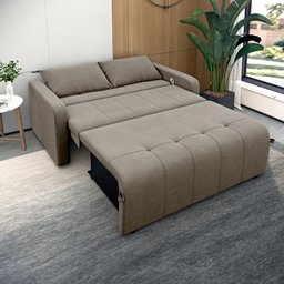 Sofá Cama 3 Lugares 1,38m Veludo Capuccino Amora Matrix - 3