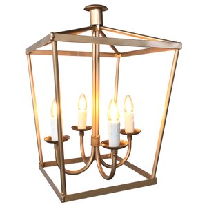 Lustre Dourado Artesanal Em Ferro Para Decoração Interna Libertas Rosas Artesanato Lampião