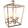 Lustre Dourado Artesanal Em Ferro Para Decoração Interna Libertas Rosas Artesanato Lampião - 1