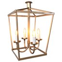 Ver imagem 1 de Lustre Dourado Artesanal Em Ferro Para Decoração Interna Libertas Rosas Artesanato Lampião