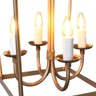 Lustre Dourado Artesanal Em Ferro Para Decoração Interna Libertas Rosas Artesanato Lampião - 5