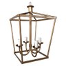 Lustre Dourado Artesanal Em Ferro Para Decoração Interna Libertas Rosas Artesanato Lampião - 6
