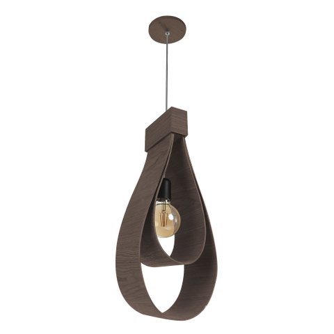 Pendente Drop 40cm - 1 Luz Adrilustres Imbuia