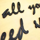 Ver imagem 3 de Adorno De Parede All You Need Is Love - Quadro / Frase 70cm comprimento - Toque 3D: Preto