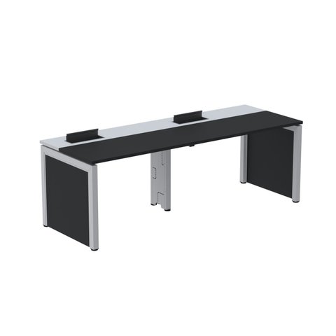 Mesa de Plataforma Simples para 2 Pessoas Corporativa 150x792/2P PSCPP150/792/2P Preto/Cinza
