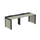 Ver imagem 1 de Escrivaninha Mesa Escritório Corporativa para 2 Pessoas PSCPP120 240cm Industrial Nogueira Casablanca e Preto Bege