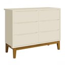 Ver imagem 1 de Cômoda 6 Gavetas Classic New Areia Fosco com Madeira - Reller
