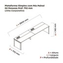 Ver imagem 3 de Escrivaninha Mesa Escritório Corporativa para 2 Pessoas PSCPP140 280cm Industrial Preto e Cinza