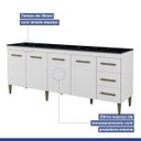 Ver imagem 4 de Balcão Atenas 4 Portas e 3 Gavetas Kaiki Móveis:branco