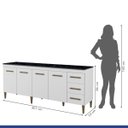 Ver imagem 6 de Balcão Atenas 4 Portas e 3 Gavetas Kaiki Móveis:branco