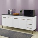 Ver imagem 2 de Balcão Atenas 4 Portas e 3 Gavetas Kaiki Móveis:branco