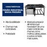 Fogão Industrial 6 Bocas 30x30 Baixa Pressão P7 com Forno e Chapa Jcn - 6