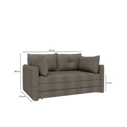 Sofá Cama Casal para Sala de Estar 02 Lugares 167cm Madri - 3