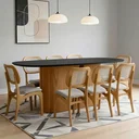 Ver imagem 3 de Mesa de Jantar 8 Lugares Retangular Orgânico com Vidro 200cm Salieri N01 Cinamomo Preto - Lyam