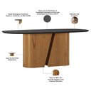 Ver imagem 4 de Mesa de Jantar 8 Lugares Retangular Orgânico com Vidro 200cm Salieri N01 Cinamomo Preto - Lyam