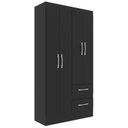 Ver imagem 3 de Guarda-Roupa Solteiro 4 Portas 2 Gavetas Conde Preto
