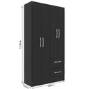 Ver imagem 4 de Guarda-Roupa Solteiro 4 Portas 2 Gavetas Conde Preto