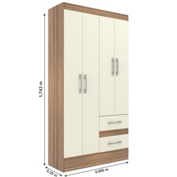 Guarda-roupa Solteiro 4 Portas 2 Gavetas Conde - 4