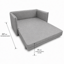 Ver imagem 4 de Sofá Cama Casal 2 Lugares Linho Cinza Madri 167cm Yescasa