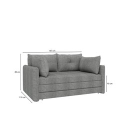 Sofá Cama Casal para Sala de Estar 02 Lugares 167cm Madri - 3