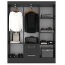 Ver imagem 2 de Guarda-Roupa Solteiro 6 Portas 2 Gavetas Magistral Preto