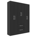Ver imagem 3 de Guarda-Roupa Solteiro 6 Portas 2 Gavetas Magistral Preto